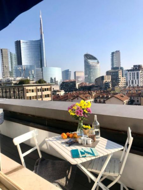 Attic 9th floor with 2 terrace in Milan Center Brera with amazing view